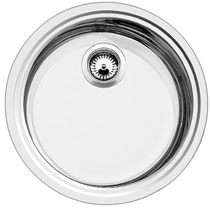 BLANCO RONDOSOL-IF | Edelstahl Spüle | Ø 44,8 cm | für 45 cm breite Unterschränke | Einbauart: Einbau von Oben & Flächenbündig & Unterbau | Rund
