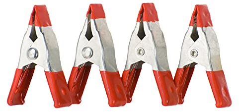 kwb Morsetti a molla da 50 mm in acciaio, larghezza 20 mm, confezione da 4 pezzi, elevata forza a molla per lavori di colla e incollaggio, morsetto a molla per fissare e tenere fermo Grigio