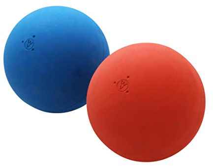 WV - Boßelkugeln 2er Set, Original Boßelbälle aus Naturkautschuk, je 800 g, Boßelball für Friesensport, Training & Wettkampf, Indoor & Outdoor, Rot & Blau