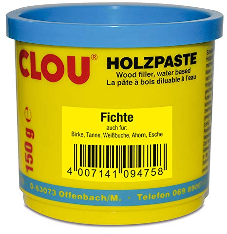 CLOU Holzpaste wasserverdünnbar fichte (birke und andere helle Hölzer) 150g Ausbessern von Holz