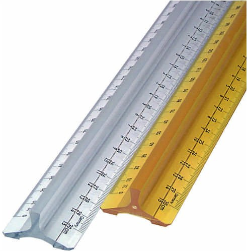 KUM 202.01.09 Lineal Plastik mit Griff, 30 cm