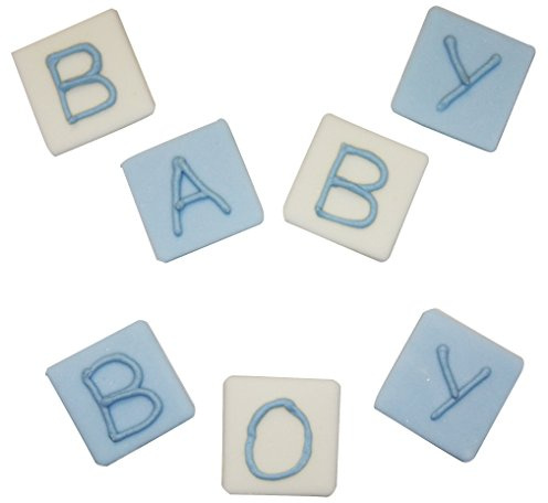 Anniversary House Baby Boy Blocks Sugarcraft Toppers, SF399, Blue