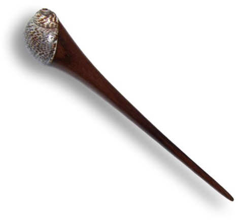 ISLAND PIERCINGS Haarnadel Handarbeit aus Holz mit echter Muschel HN062