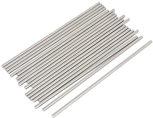 sourcing map 20 PCS RC Flugzeug Edelstahl rund Ruten 3 mm x 110 mm de | Achsen Bars, Edelstahl, rund