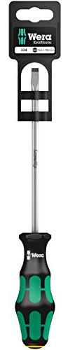 Wera 05100030001 334 SB Schlitz-Schraubendreher ̶ Werkstattklinge, 1, 2 x 6, 5 x 150 mm