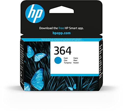 HP 364 Cyan, Original Druckerpatrone | Tinte für Photosmart 5510, 5515, 6510, 7510, OfficeJet 4620, ~300 Seiten (CB318EE)