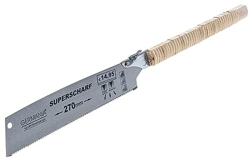 GERMANIA Japansäge 270 mm Kataba superscharfe japanische Säge mit Rattan-Griff