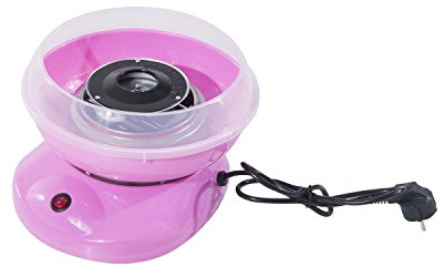 HOMCOM Macchina per Zucchero Filato in PP, Acciaio Inox e Alluminio 450W 27 x 26 x 18cm Rosa