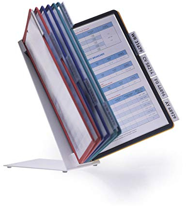 Durable Tisch-Sichttafelsystem (Vario Table 10, mit 10 Sichttafeln A4) mehrfarbig, 557000