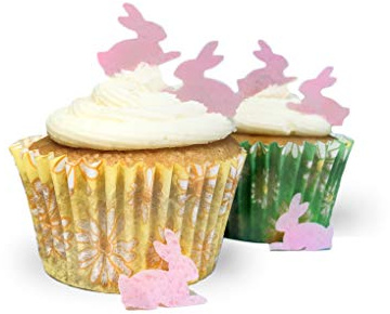 Top That Lot de 100 mini lapins en papier comestible - Idéal pour les cupcakes de Pâques et les décorations de table