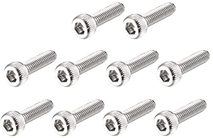 sourcing map Innensechskantkopfschrauben M2,5x10mm 0,45mm 100 Stück | Gewindesteigung Edelstahl Zylinderschraube Zylinderschrauben mit Innensechskant Zylinderkopfschrauben Maschinenschrauben