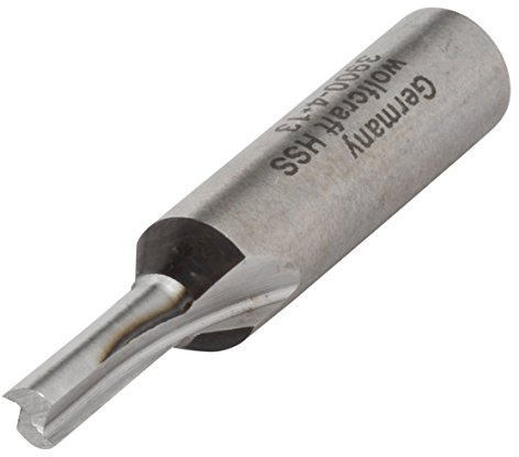 wolfcraft Fresa per scanalature HSS Ø 4 mm I 3900000 I per fresatrici verticali I Fresa HSS per fresare legno duro e tenero e plastica I Prodotto in Germania