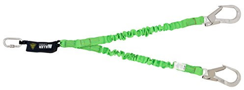 Miller Twin Edge Tested Manyard 1,5M With 45mm Shock Absorber, Elastic Webbing, 2 Aluminium Scaffold Hooks 65mm, Lightweight, 1028523 (1 Piece)