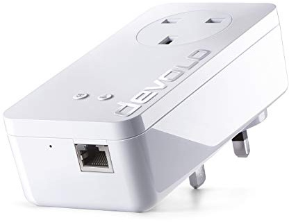 Devolo 9831 Dlan 550+ Wi-Fi Add-On Powerline Adapter (Powerline Speeds Up To 500 Mbps, Easy Installation, Pass-Thru Socket, Wi-Fi Move Technology, Whole Home Wi-Fi)