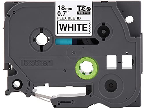 Brother P-Touch Genuine TZe-FX241, ~3/4 (0.7) Black on White Flexible Cable/Wire Laminated Tape –26.2 ft(8m) (TZEFX241)