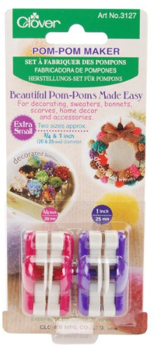 Clover Bulk Buy Pom Pom Maker Extra Klein 2/Pkg 3/10,2 cm & 2,5 cm 3127 (3er Pack)