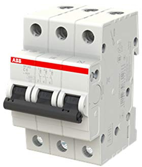 ABB SH200 MCB Leitungsschutzschalter Typ C, 3-polig 32A 440V, Abschaltvermögen 6 kA Compact Home DIN-Schienen-Montage