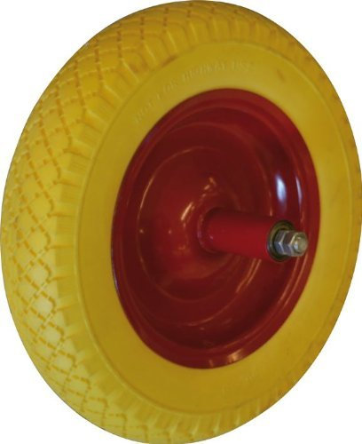 RUOTA PIENA GIALLA per CARRIOLA MAURER 350 mm ASSE150 mm