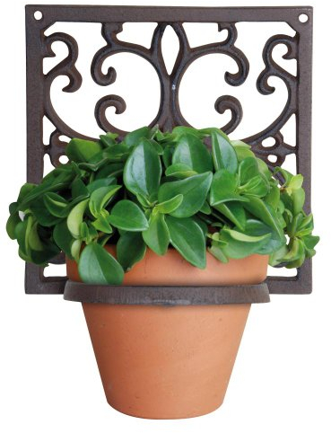 Esschert BPH14 Flower Pot Holder Classic 1-Pot Cast-Iron - Brown, 7.2inx 6inx 7.2in
