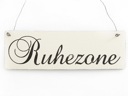 Interluxe Vintage Dekoschild Türschild RUHEZONE Nostalgie Landhaus Schild aus Holz