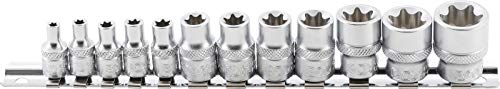 BGS 2038 | Jeu de Douilles | 6,3 mm (1/4) + 10 mm (3/8) | E4 - E20 | 12 pièces