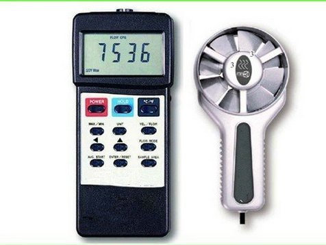 GOWE Hot Wire Anemometer(Air Flow + Air Velocity, CMM, CFM) Air Flow: CMM (m^3/min.) and CFM (ft^3/min.)