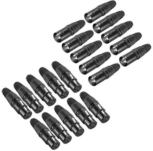 Neewer Micro Snake 3-poliger XLR-Ladeanschluss, 20 Stück, Audio-Klinkenstecker, Mikrofonstecker mit Ladekabel, 10 Stecker und 10 Buchsen, Zinklegierung