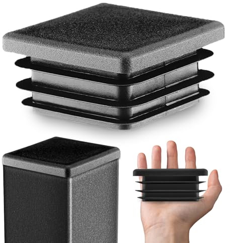EMFA Lamellenstopfen 120x120 mm Schwarz für Vierkantrohre, 1 Stück | Rohrstopfen, Vierkantstopfen, Rohrabdeckung, PE-Kunststoff