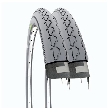 Ecovelò 2 COUVERTURES 24 X 1 3/8 (37-540) Paire de couvercles Gris pour Fauteuil Roulant handicapés EBC24GXE