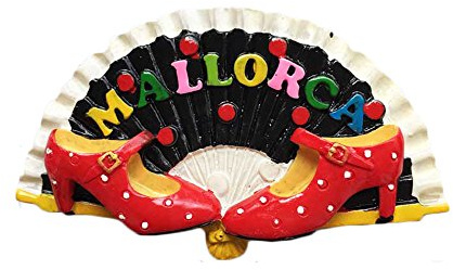 MUYU Magnet 3D Mallorca España imán Plegable para Nevera con diseño de Zapatos de Baile, Estilo de Viaje, Recuerdo, hogar y decoración de Cocina, España imán para Nevera