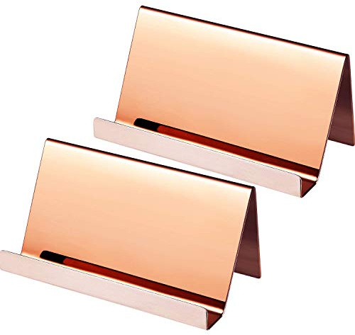Visitenkartenhalter aus Edelstahl, 2 Stück (Roségold)