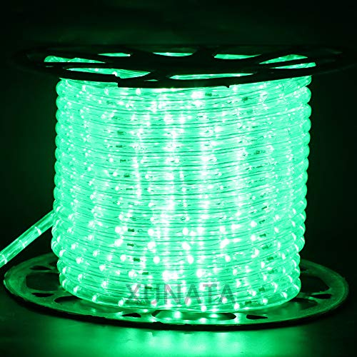 XUNATA 220V-240V LED Lichterschlauch Licht Leiste 36LEDs/m IP65 Wasserdicht Schlauch Seil Lichter für Innen Außen Garten Party Weihnachten Deko（Grün，15M
