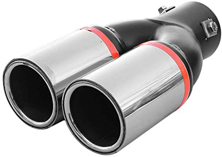 Double Dual Twin Exhaust Tip Trim End Pipe Tail Sport Muffler Stainless Steel Chrome Universal