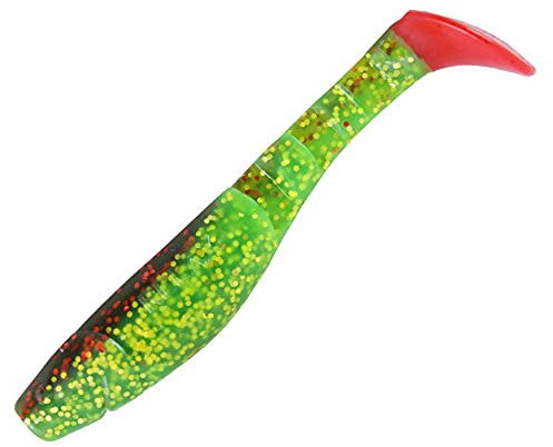 Relax Kopyto 4L 10 cm gummifisk 10 stycken gös gummibete 3 x 3 310 motorolja grön glitter