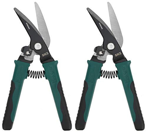 2 uds tijeras de hojalata, acero sk-5 multifuncional profesional industrial cizalla de codo tijeras de alambre cortador herramientas de hardware