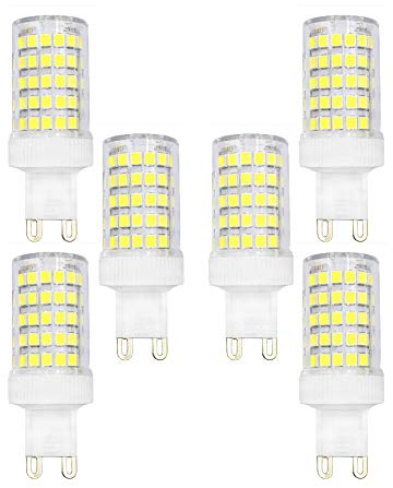 6 Packungen G9 LED-Glühbirne,10W (Ersatz der G9 100W Halogenlampe) Keramiksockel Nicht Dimmbar 6000K Kaltweiß 1000LM Haushaltsbeleuchtung mit 360 ° Abstrahlwinkel