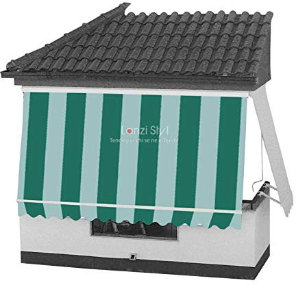 MOSCHITELLA Toldo de caída con cajón y braguetas tejidos Tempotec (Righe Paris ) - Medidas L 200 x 260 H