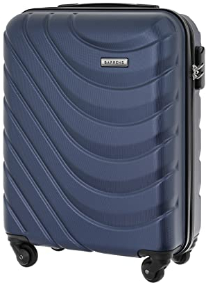 BARRENS Handgepäck 55x40x20 cm Kabinenkoffer | Kabinengepäck | Chiffrierschloss Reisekoffer | Koffer mit 4 Rollen | Flexibler Griff | Hartschalenkoffer | Airline-kompatibel (Dunkelblau 34 L)
