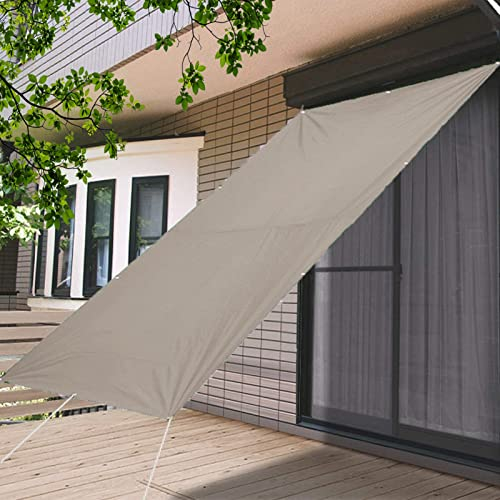 Sonnensegel Sonnenschutz Garten Balkon 6.5 x 10 m Polyester Sonnenschutz Balkon für Balkon Garten, mit Ösen und Befestigungsseile, Khaki