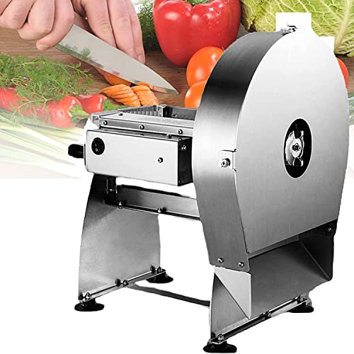 CYTBEK Rebanadora eléctrica de Verduras, rebanadora de Tomates de Acero Inoxidable, rebanadora de Frutas Manual Comercial, 0,2-10 mm de Espesor Ajustable, función de rebanado automático de una tecla
