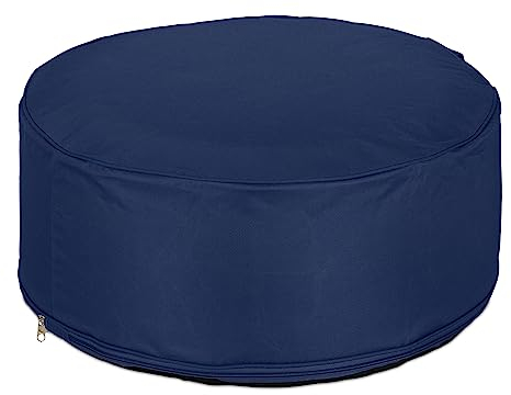 Relaxdays Aufblasbarer Hocker, Outdoor Pouf für Garten, Balkon, Camping, Sitzhocker rund, HxD: 26x56 cm, Sitzpouf, blau