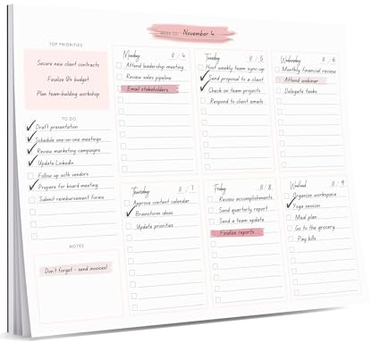 Lamare Weekly Planner Notepad – Premium Undated Weekly To Do List Notepad for School, Home & Office Day Planner, Desk To Do List Pad and Productivity Planning Pad
