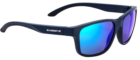 SWISSEYE Lunettes de sport Joy (protection 100% UVA, UVB et UVC, monture en TR90, verres en polycarbonate, avec pochette en microfibre), noir mat