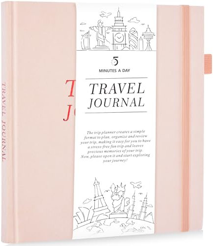 5 MINUTES A DAY Travel Journal for Women, Adventure Book, Pink