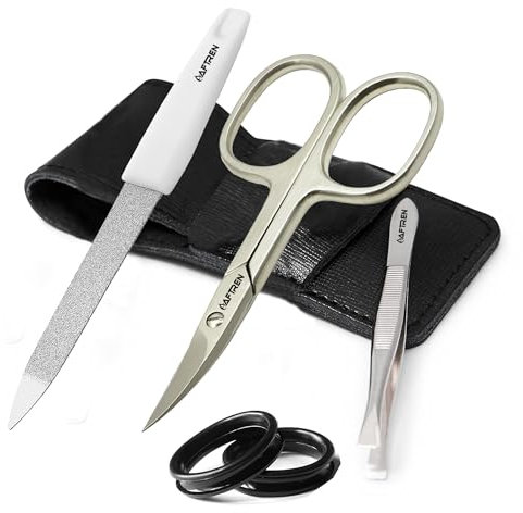 Tijeras para cutículas, limas de uñas de acero inoxidable, tijeras de uñas con hoja curva, pinzas para recortar, kit para cejas, vello de nariz, manicura, pedicura, uñas de los pies, juego para mujere