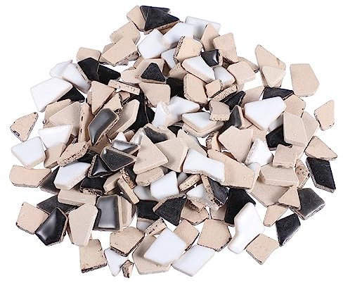 Keramisches Mosaik Mosaiksteine Beige Mosaik Glassteine Fliesen Groß Diy Mosaik Bastelset Glasscherben Spiegelmosaikfliesen Glasmosaik Unregelmäßige Natürlich Schmuck Keramik Kind