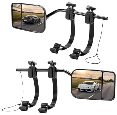 CEMOFE Außenspiegel Caravan Aussenspiegel Wohnwagen Universal Wohnwagen Spiegel Auto Doppelter Konvexer Spiegel Mehrere Winkel für Alle Gängigen Fahrzeugtypen (2 Stück)