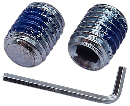 SKIR’CO (50 Stück) DIN 913 verzinkte Stahl Gewindestifte M8 x 10 mm, Innensechskant, ISO 4026 Flachspitzschrauben mit Nylon beschichtung