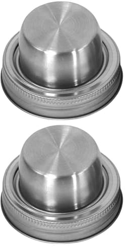 NIYANGLE 2pcs Stainless Steel Mason Jar Shaker Lids Caps for Cocktail Dredge Flour Mix Spices Sugar Salt Peppers Shake Drinks Cocktail Regular Mouth Mason Jar Canning Jar