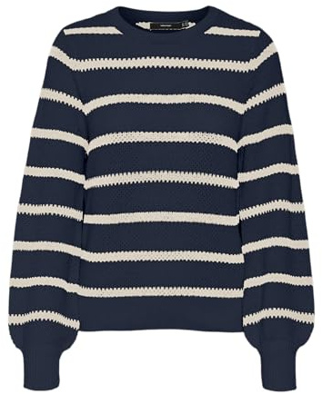 VERO MODA VMAMAZING LS O-Neck Jersey Boo, Blazer Azul Marino/Detalle: w. Birch, S